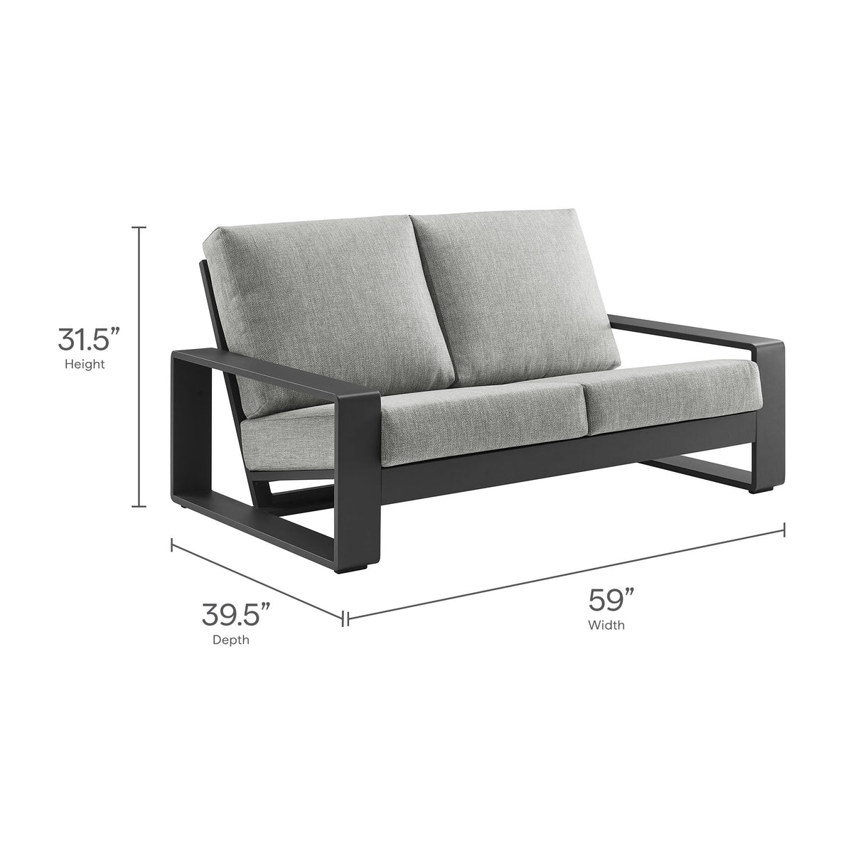 4-Piece Aluminum Patio Conversation Set for Outdoor Use - Compact Cozy Seating