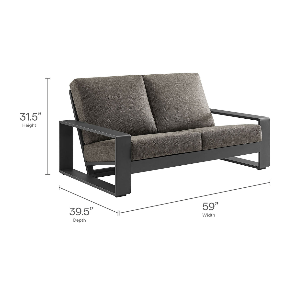 4-Piece Aluminum Patio Conversation Set for Outdoor Use - Compact Cozy Seating