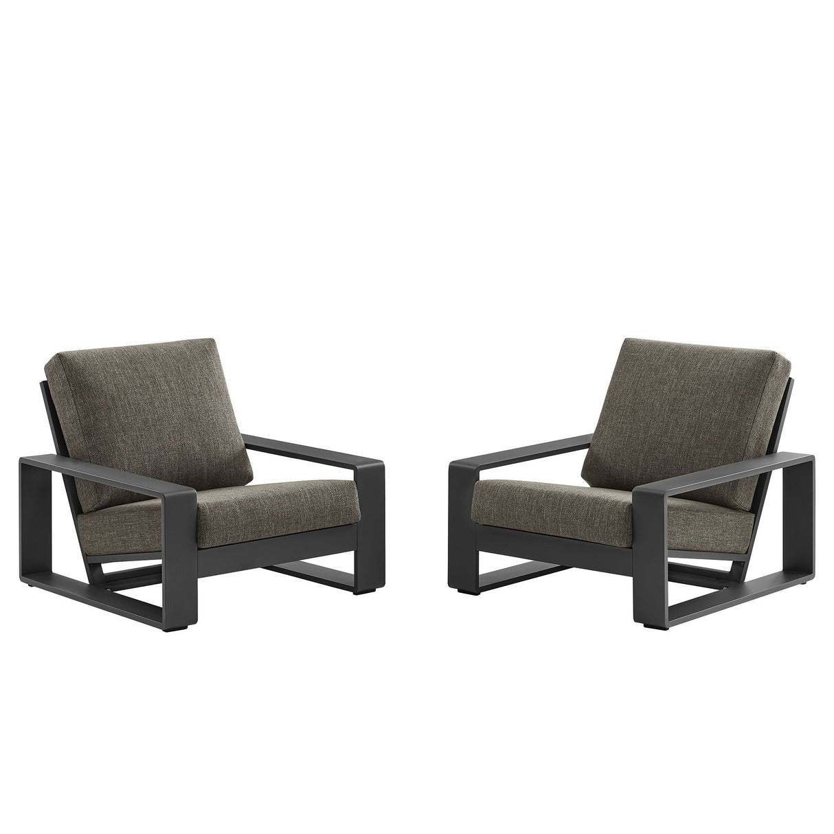 2-Piece Aluminum Outdoor Armchair Set for Patio, Deck and Garden Seating