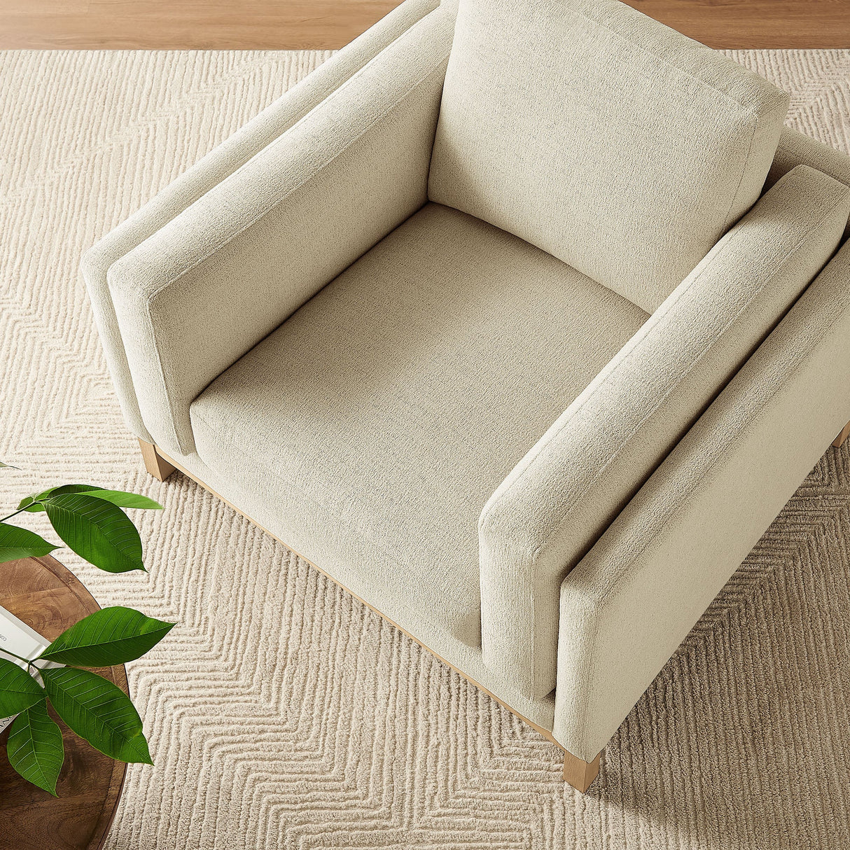 40 Inch Mélange Chenille Fabric Armchair with Kiln-Dried Wood Frame