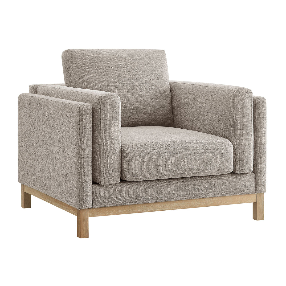 40 Inch Mélange Chenille Fabric Armchair with Kiln-Dried Wood Frame