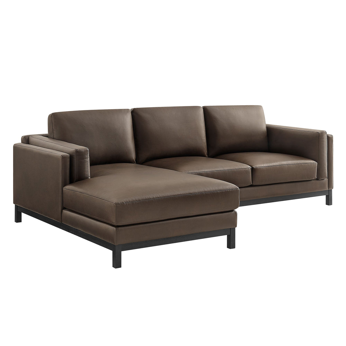 2 Piece 102" Left-Facing Vegan Leather Sectional Sofa with Chaise