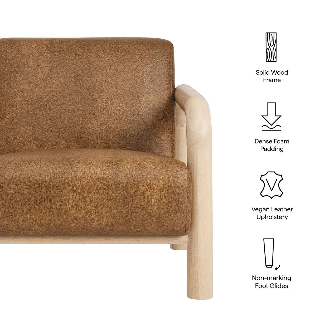 31 Inch Vegan Leather Accent Chair