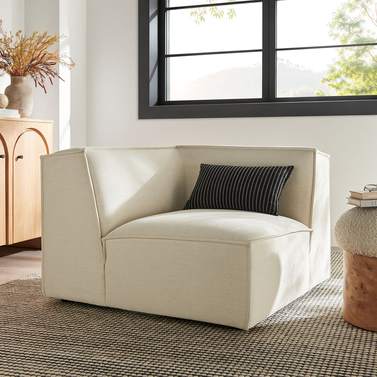 41 Inch Performance Fabric Corner Modular Sectional Armchair