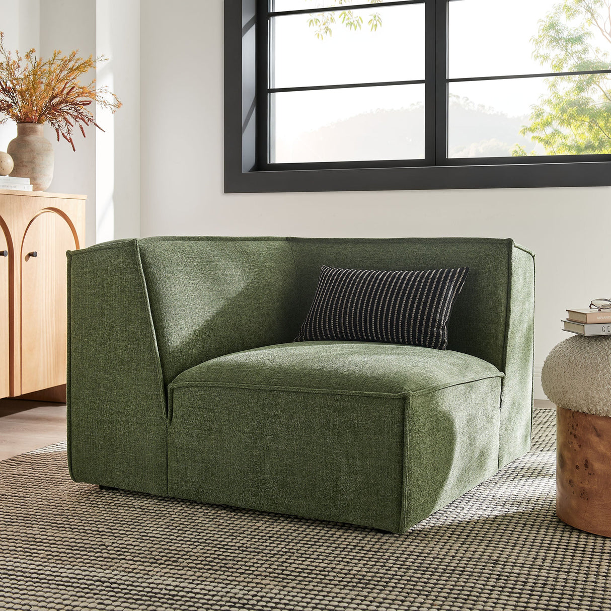 41 Inch Performance Fabric Corner Modular Sectional Armchair