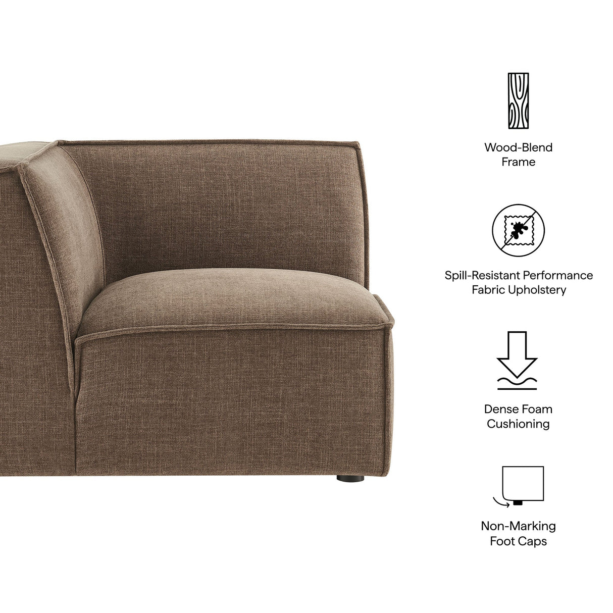 41 Inch Performance Fabric Corner Modular Sectional Armchair