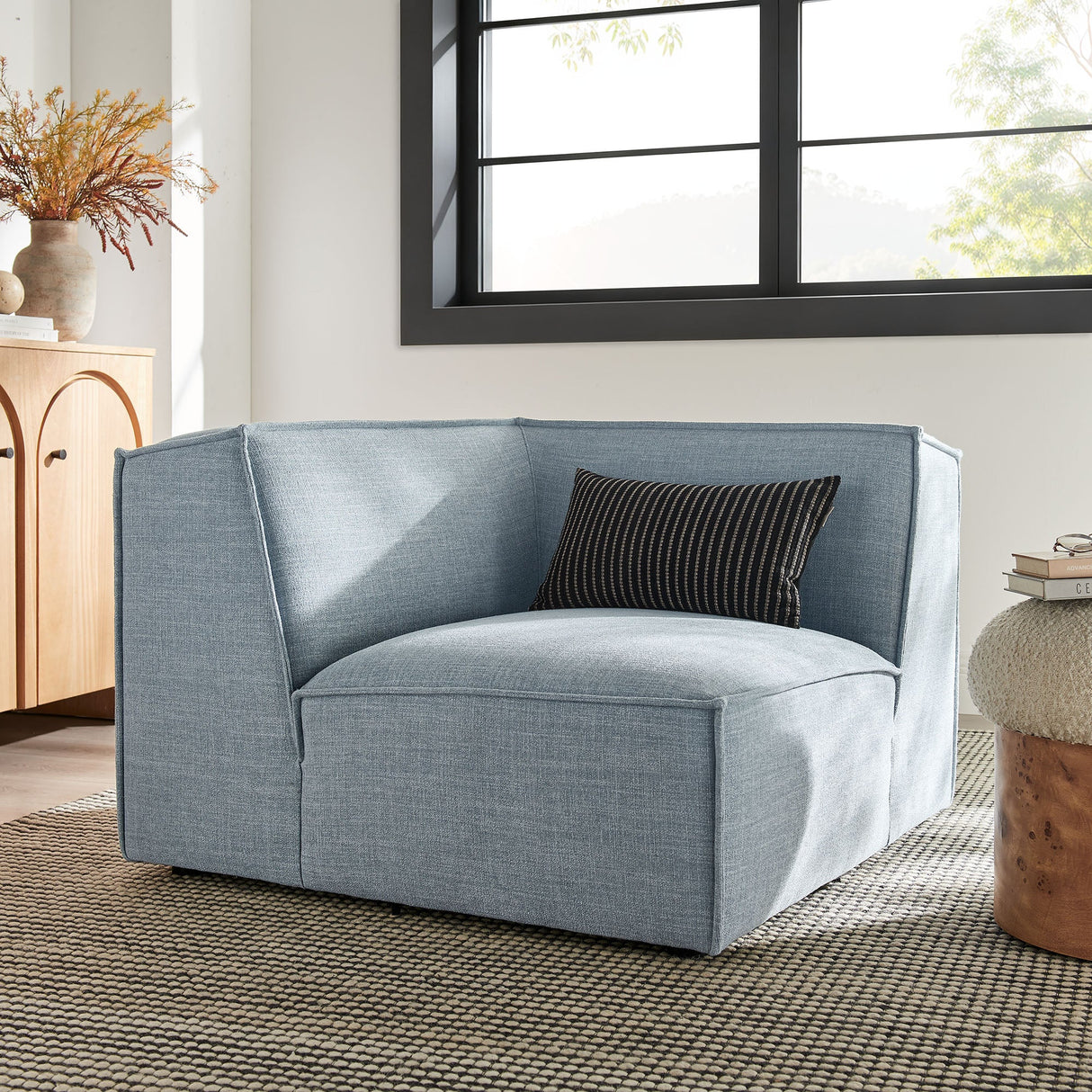 41 Inch Performance Fabric Corner Modular Sectional Armchair