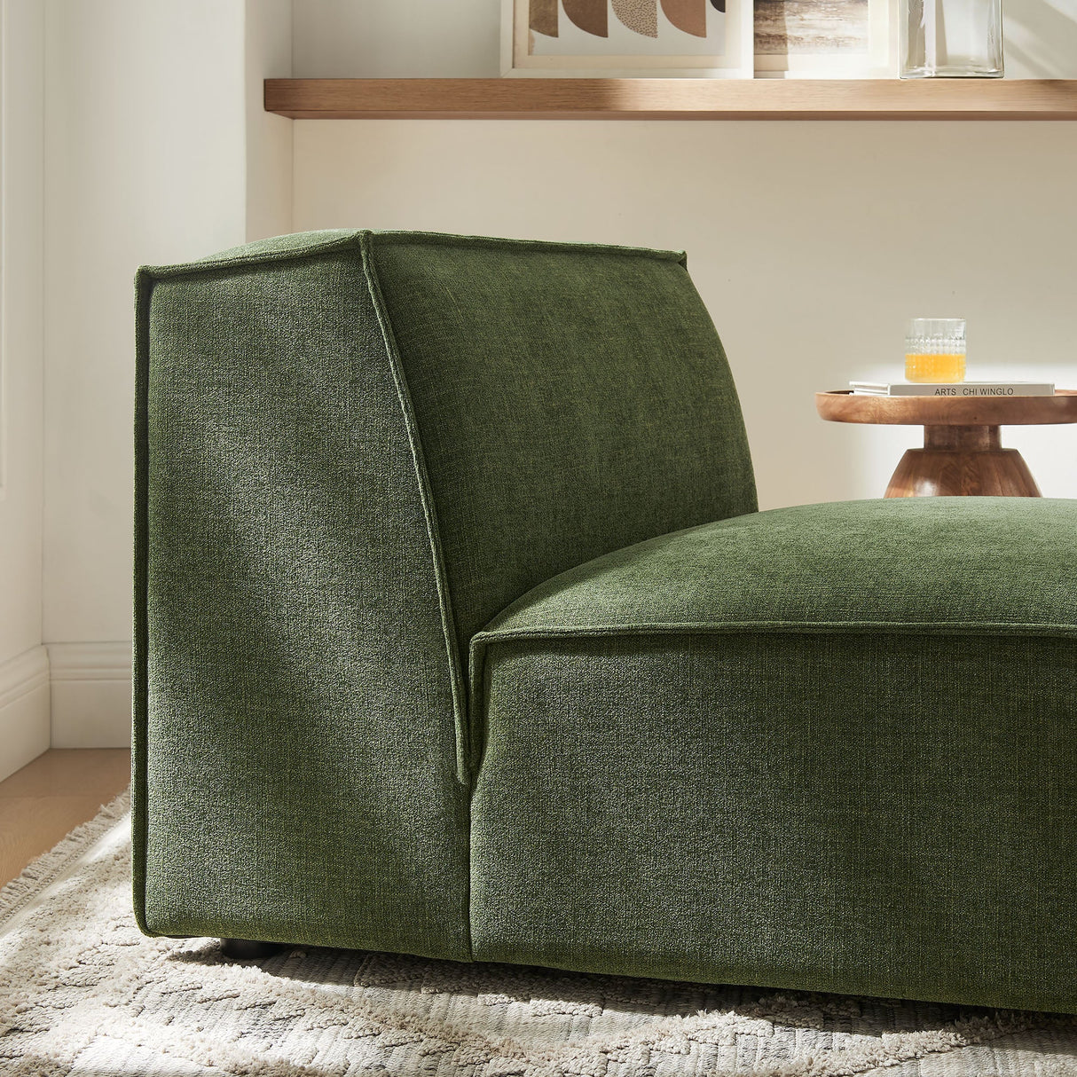 41 Inch Performance Fabric Armless Modular Sectional Chair