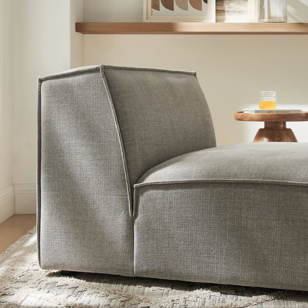 41 Inch Performance Fabric Armless Modular Sectional Chair