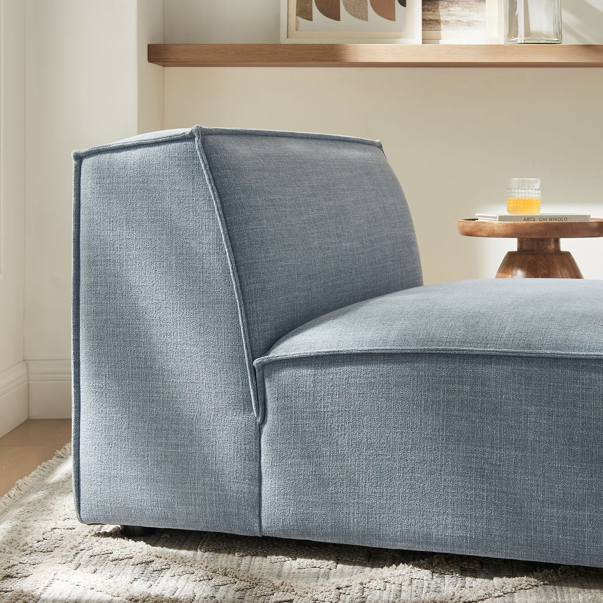 41 Inch Performance Fabric Armless Modular Sectional Chair
