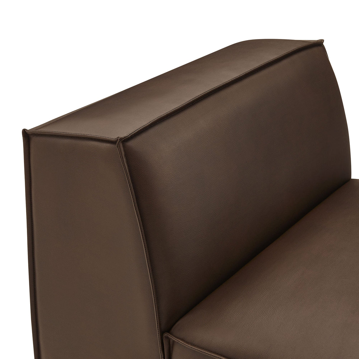 41 Inch Vegan Leather Armless Modular Sectional Chair