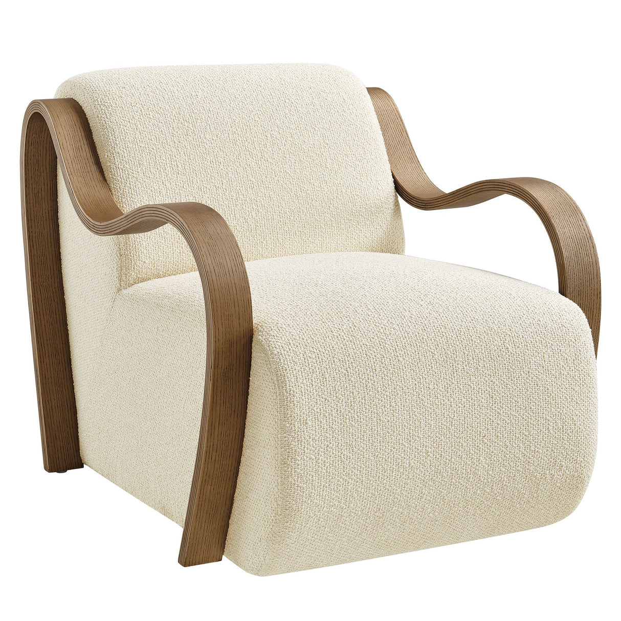 29 Inch Lattice Boucle Fabric Accent Armchair