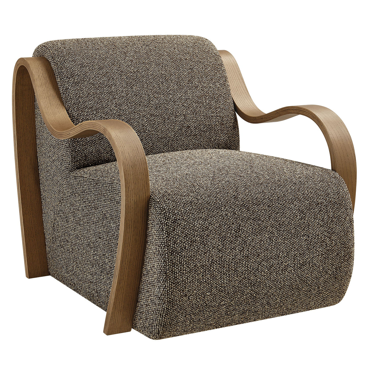 29 Inch Lattice Boucle Fabric Accent Armchair