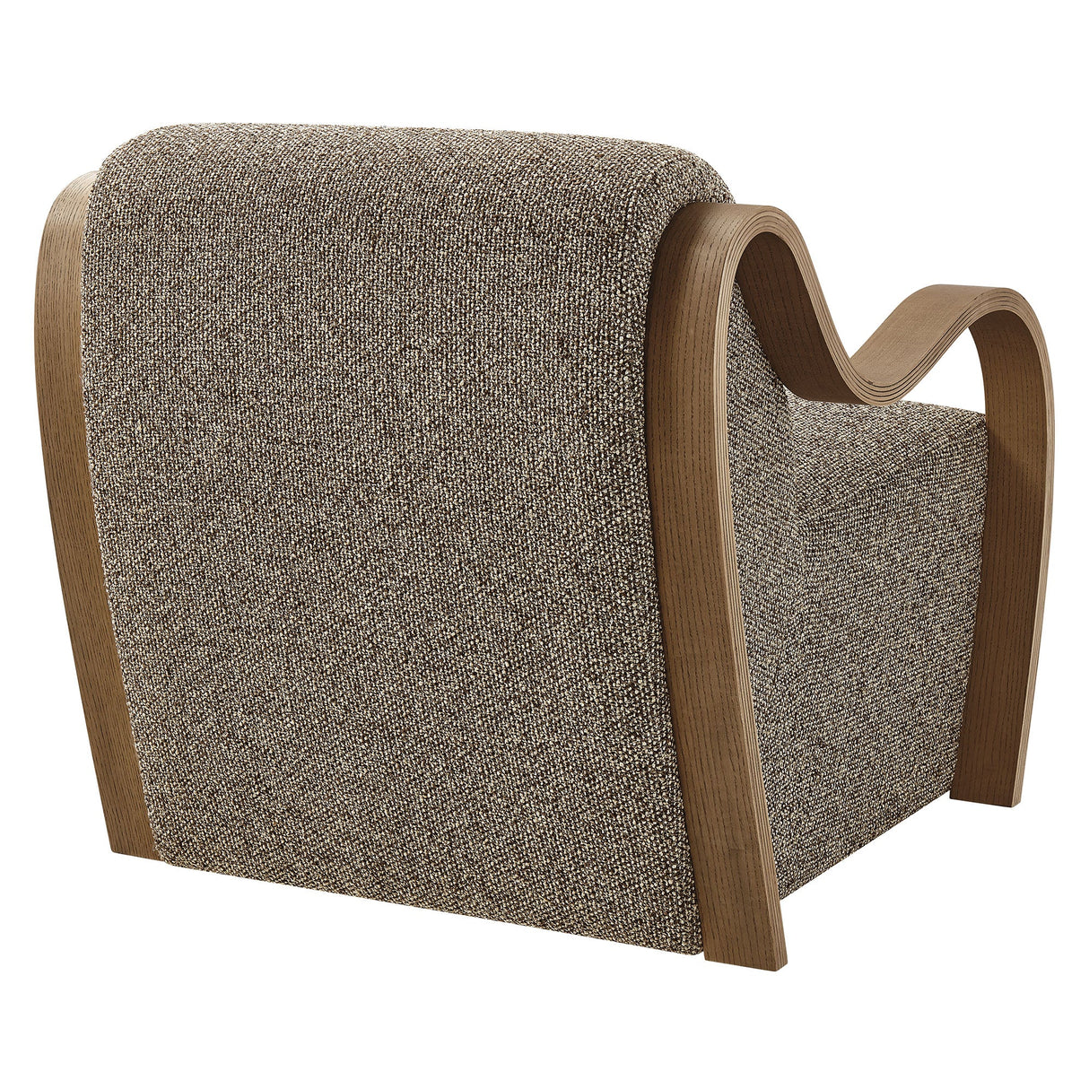 29 Inch Lattice Boucle Fabric Accent Armchair