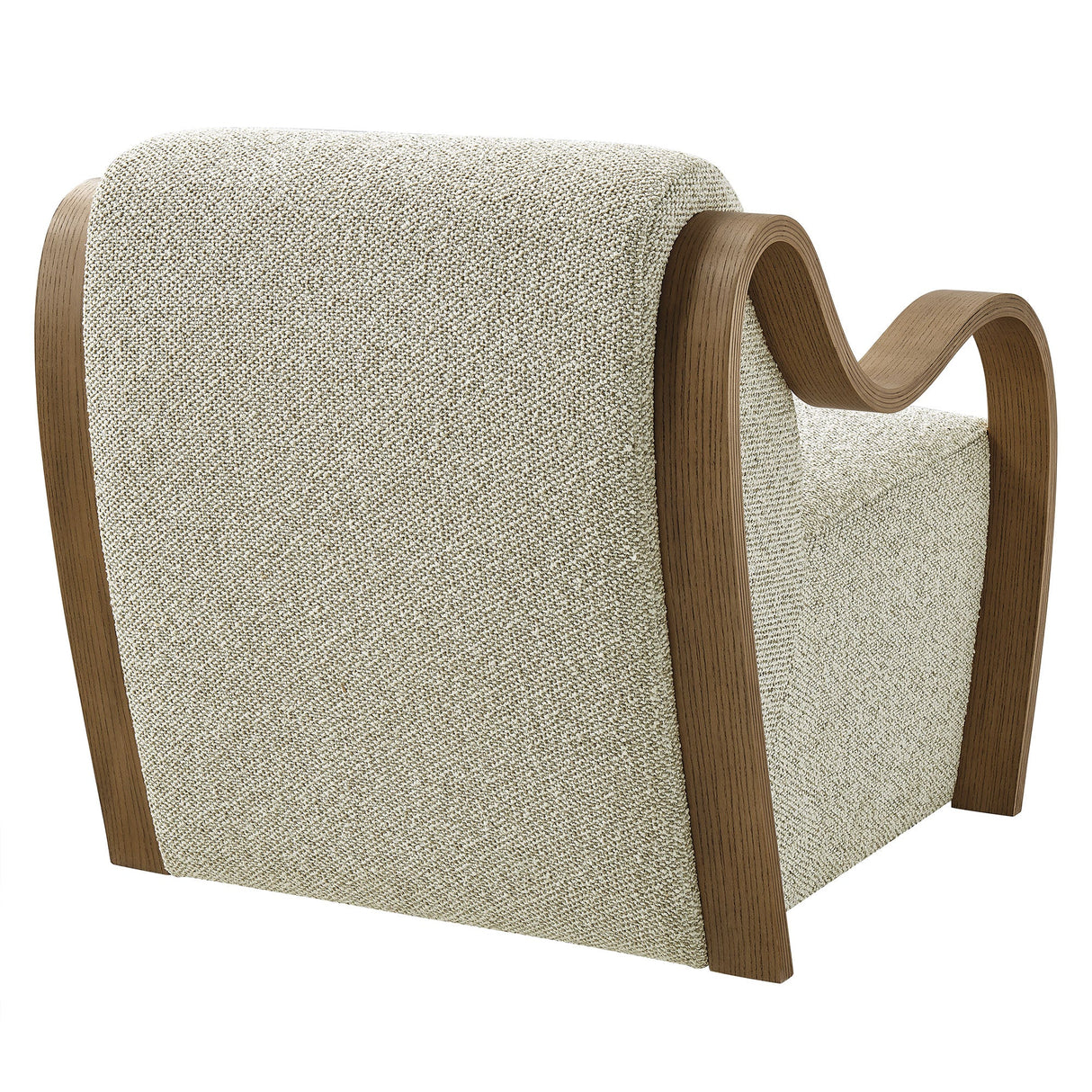 29 Inch Lattice Boucle Fabric Accent Armchair