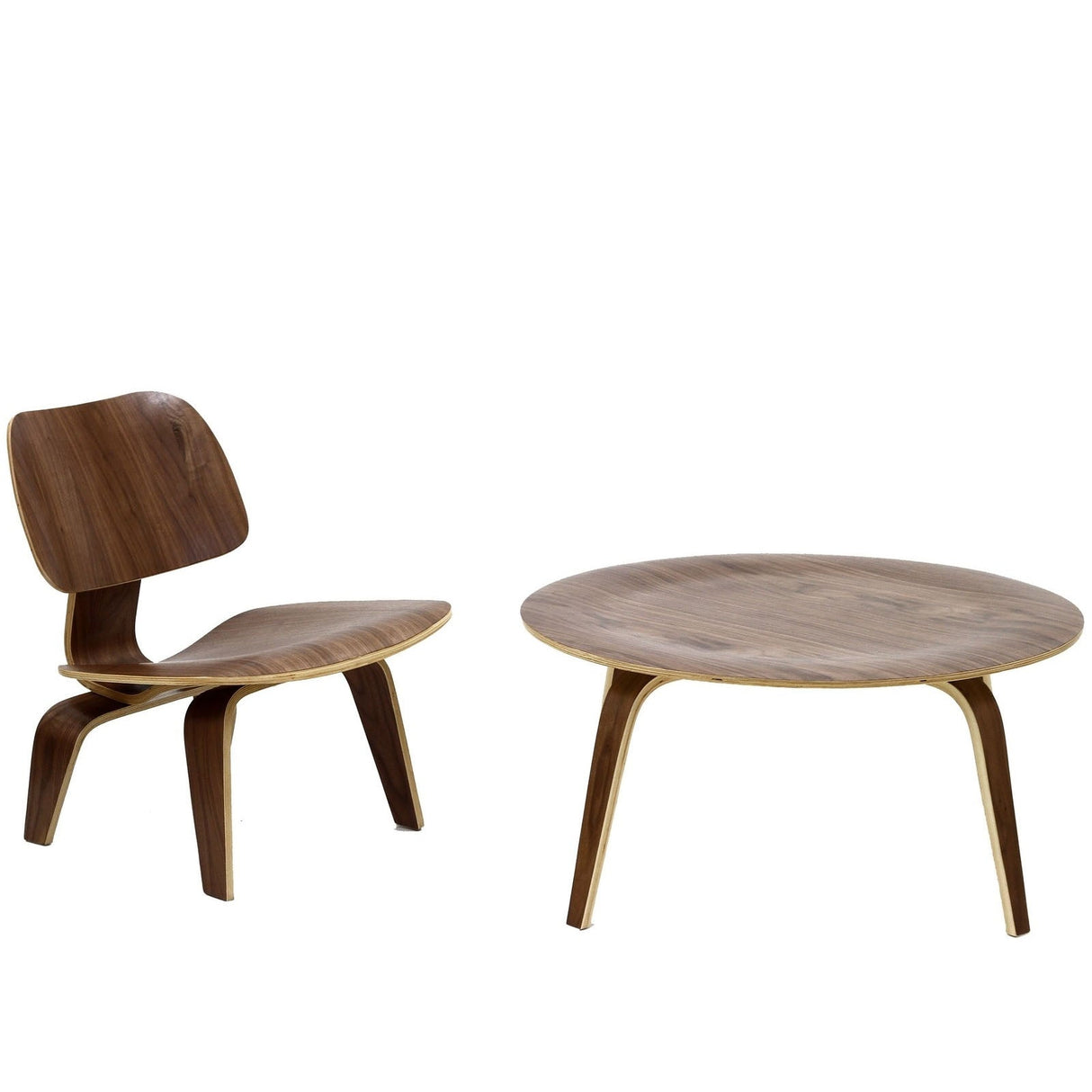 Molded Plywood 2-Piece Living Room Set – Coffee Table and Lounge Chair