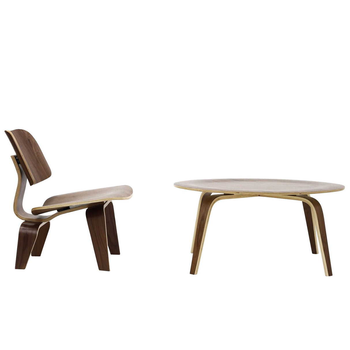 Molded Plywood 2-Piece Living Room Set – Coffee Table and Lounge Chair
