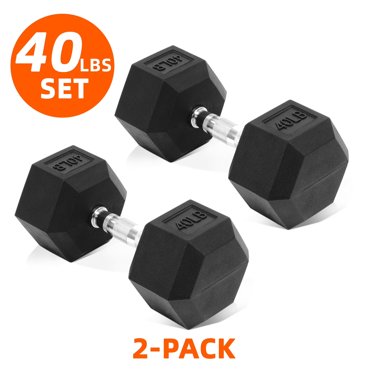 FlexWave Rubber Encased Hex Dumbbell