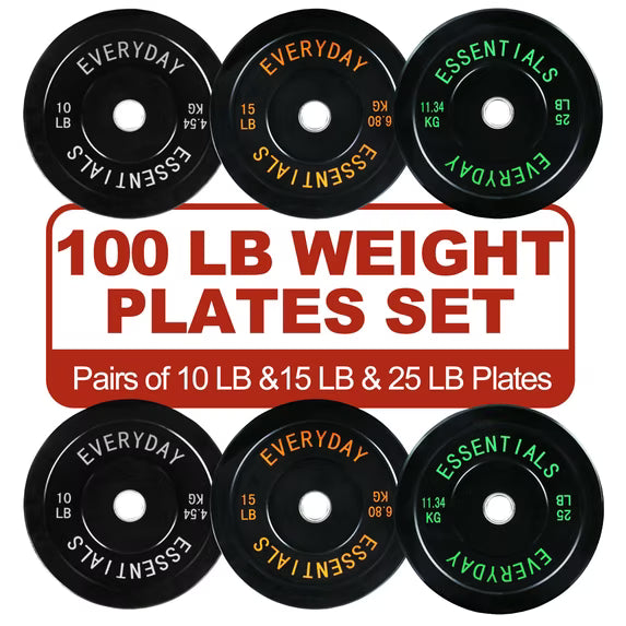 INTRTLOCKINGING TILES Olympic Black Rubber Bumper Plate Set