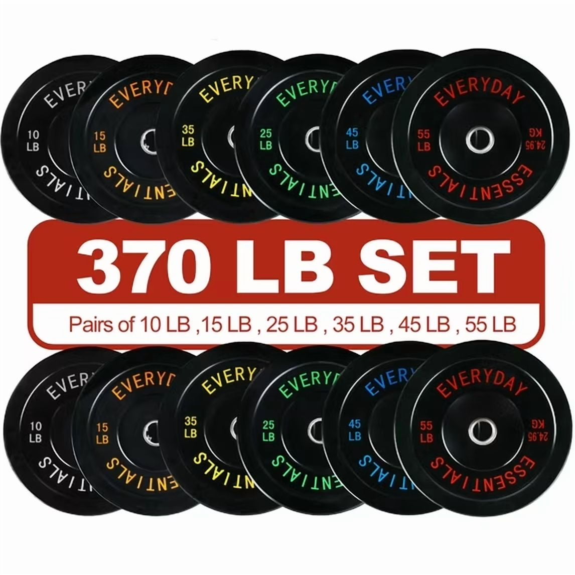 INTRTLOCKINGING TILES Olympic Black Rubber Bumper Plate Set