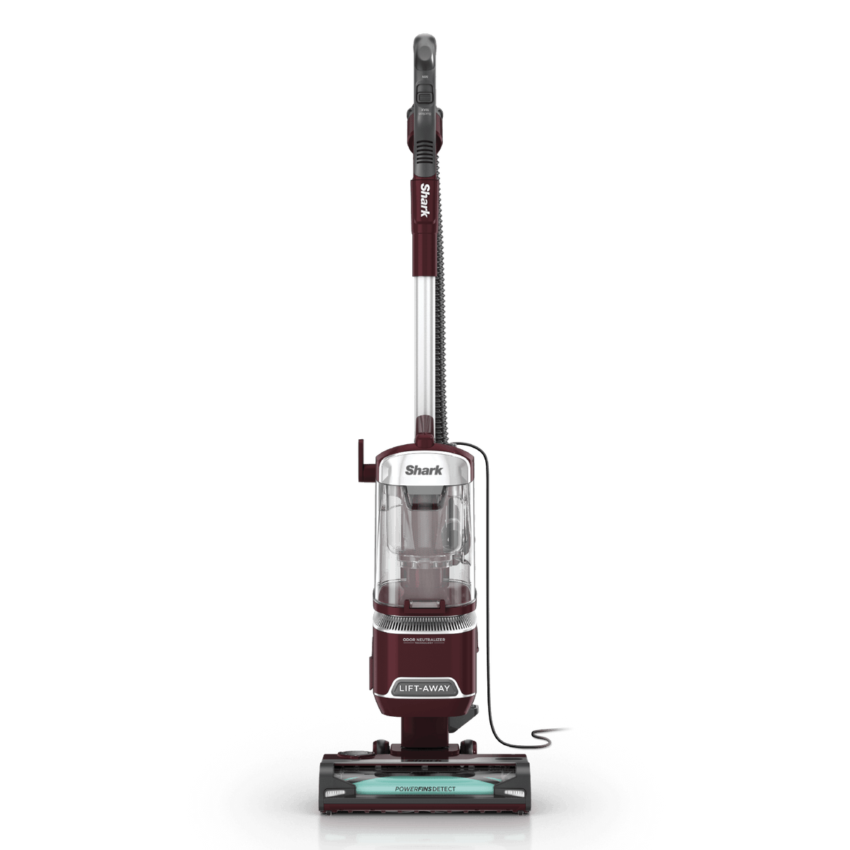 Shark LA492 Burgundy upright vacuum, front view