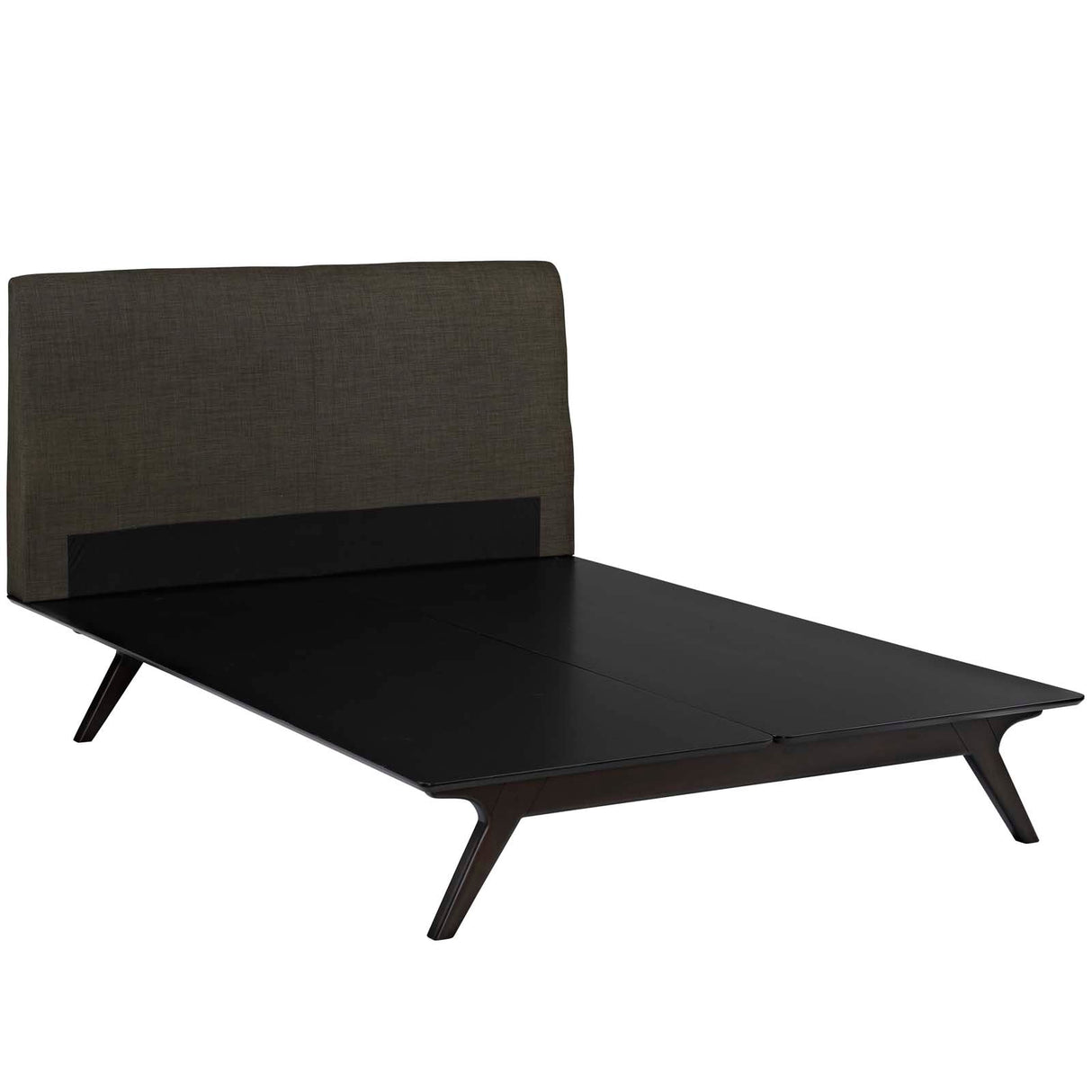 Mid-Century Modern Upholstered Platform Bed
