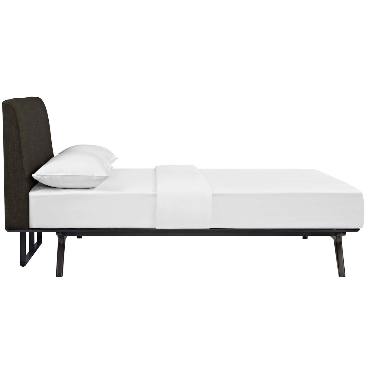 Mid-Century Modern Upholstered Platform Bed