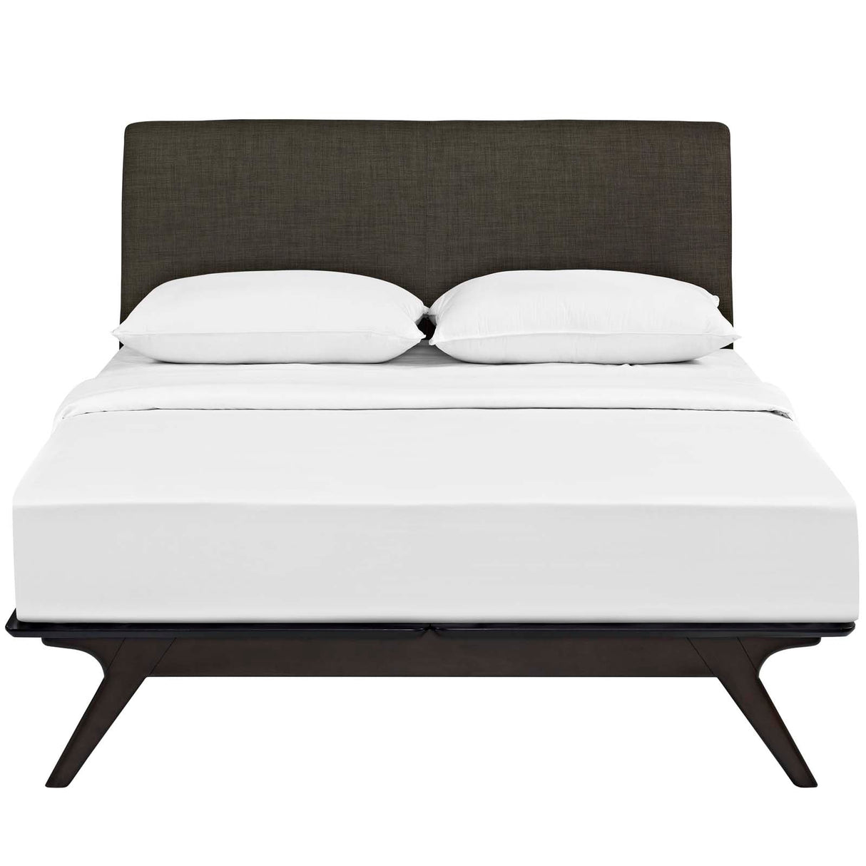 Mid-Century Modern Upholstered Platform Bed