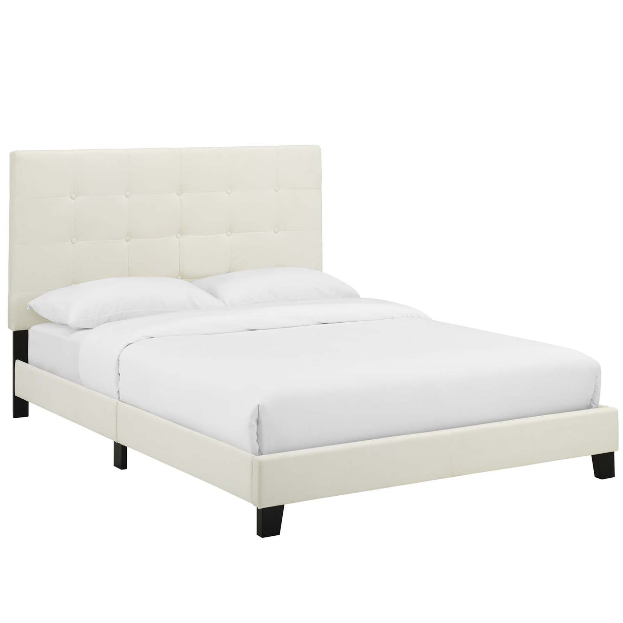 Tufted Button Performance Velvet Platform Bed