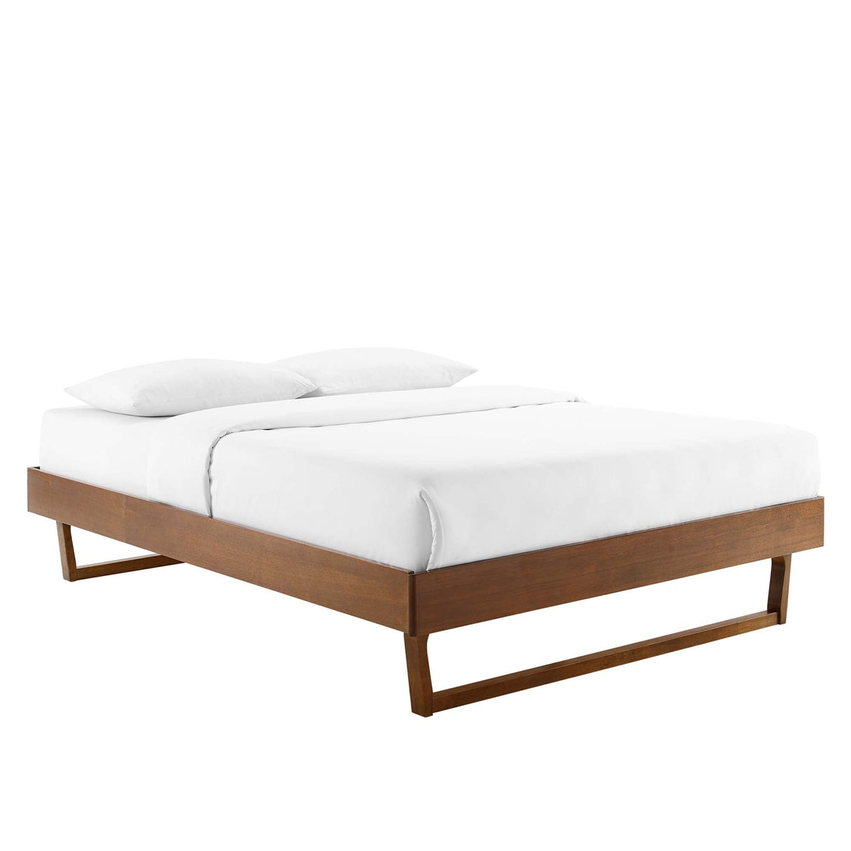 Mid-Century Wood Platform Bed Frame