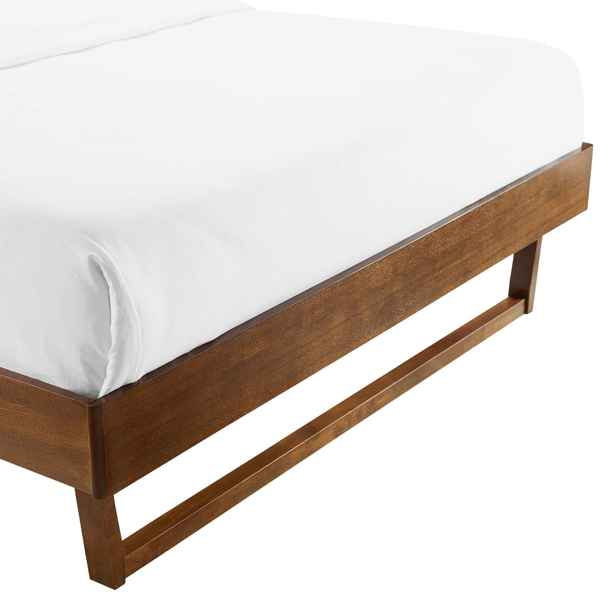 Mid-Century Wood Platform Bed Frame