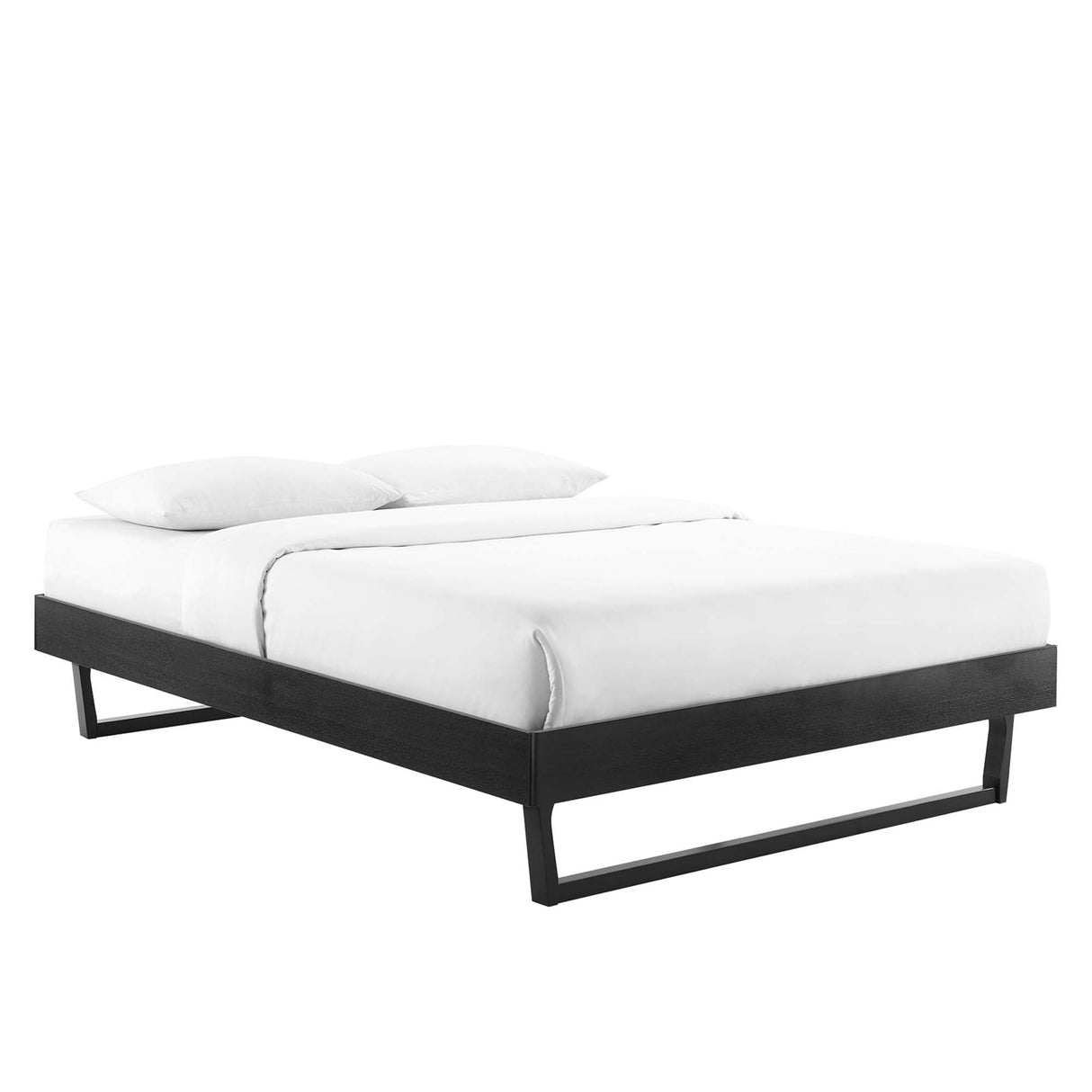 Mid-Century Wood Platform Bed Frame