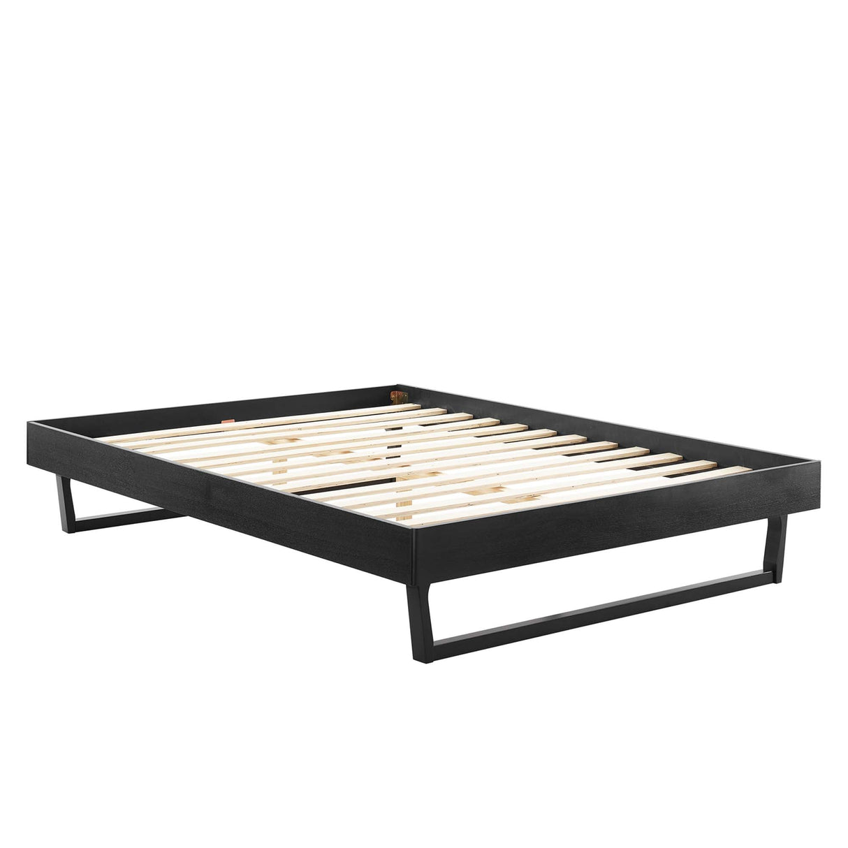Mid-Century Wood Platform Bed Frame