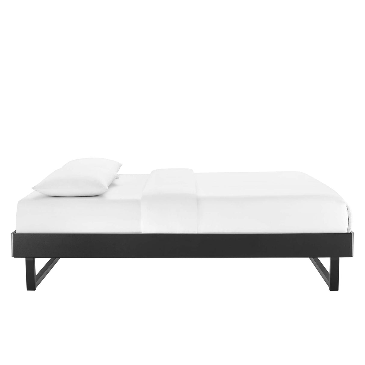 Mid-Century Wood Platform Bed Frame