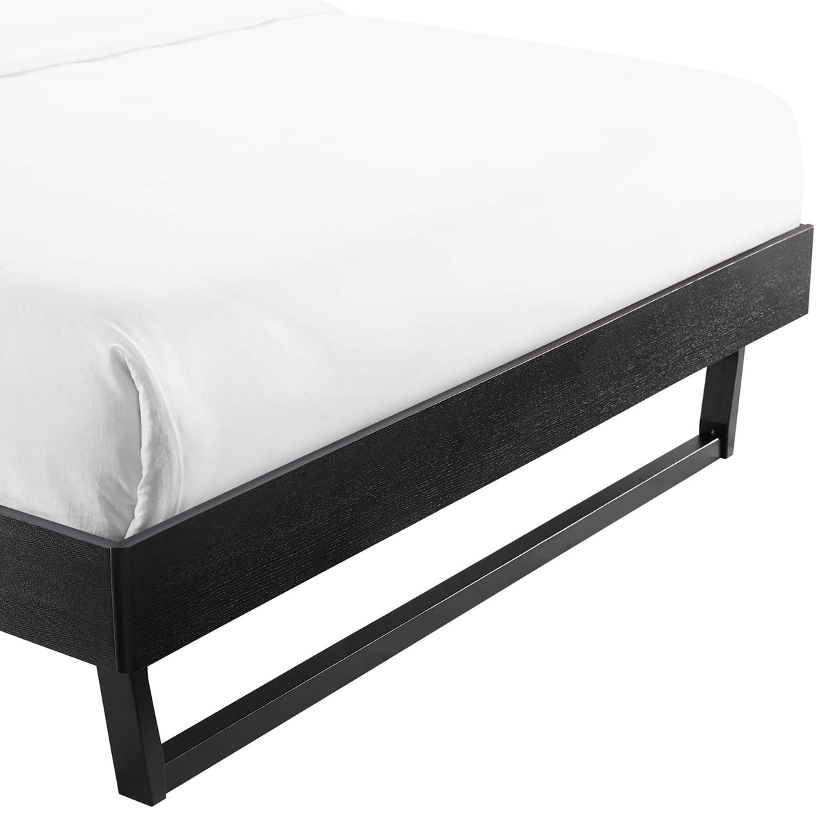 Mid-Century Wood Platform Bed Frame