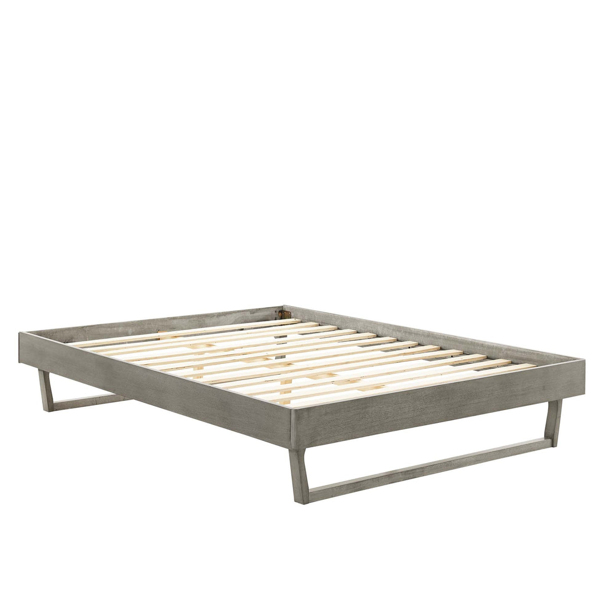 Mid-Century Wood Platform Bed Frame