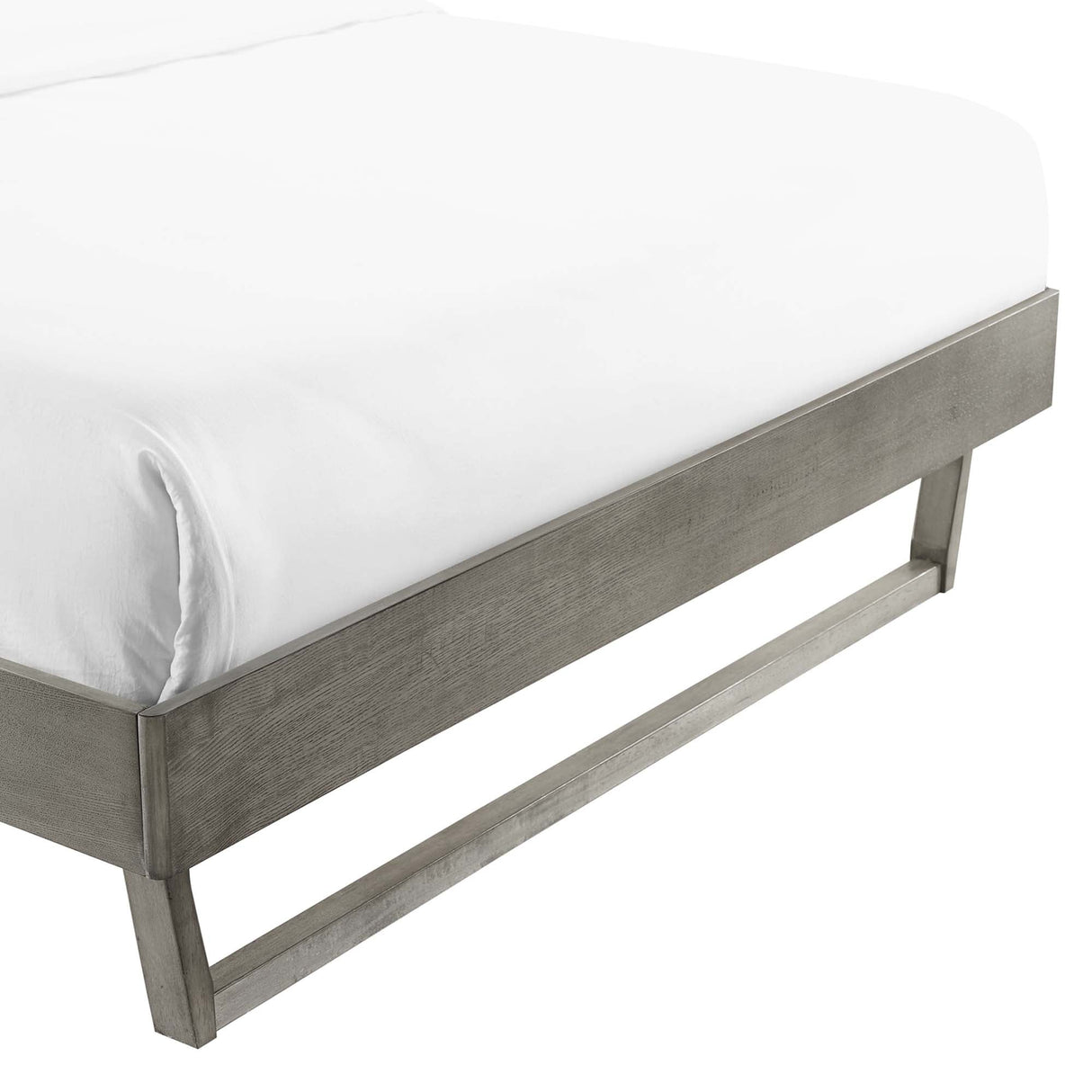 Mid-Century Wood Platform Bed Frame