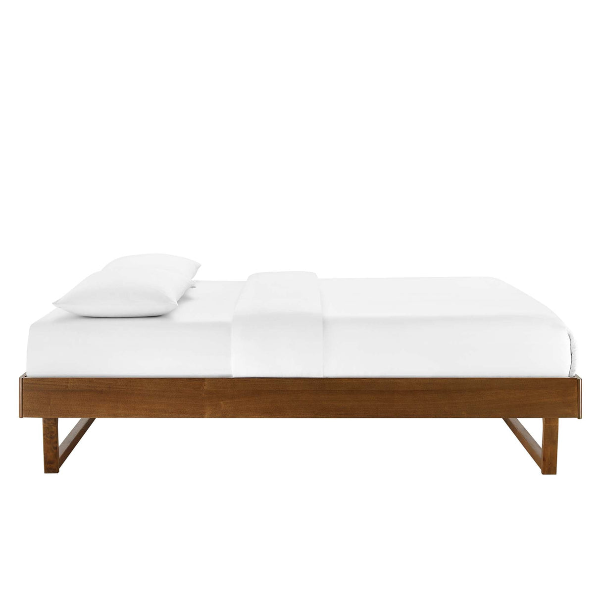 Mid-Century Wood Platform Bed Frame