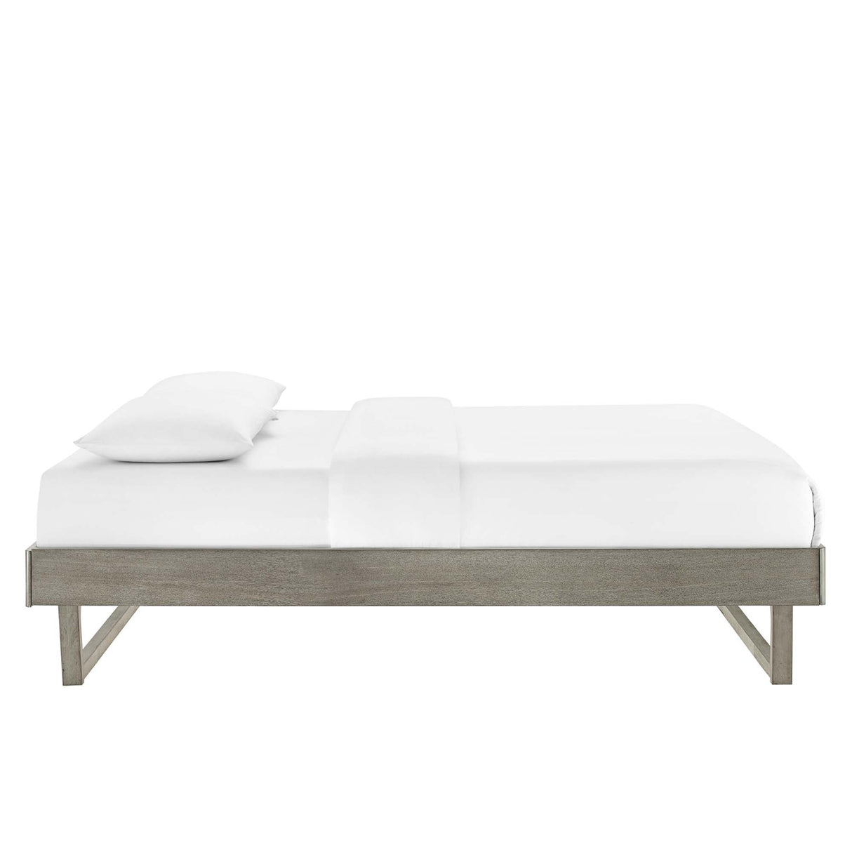 Mid-Century Wood Platform Bed Frame
