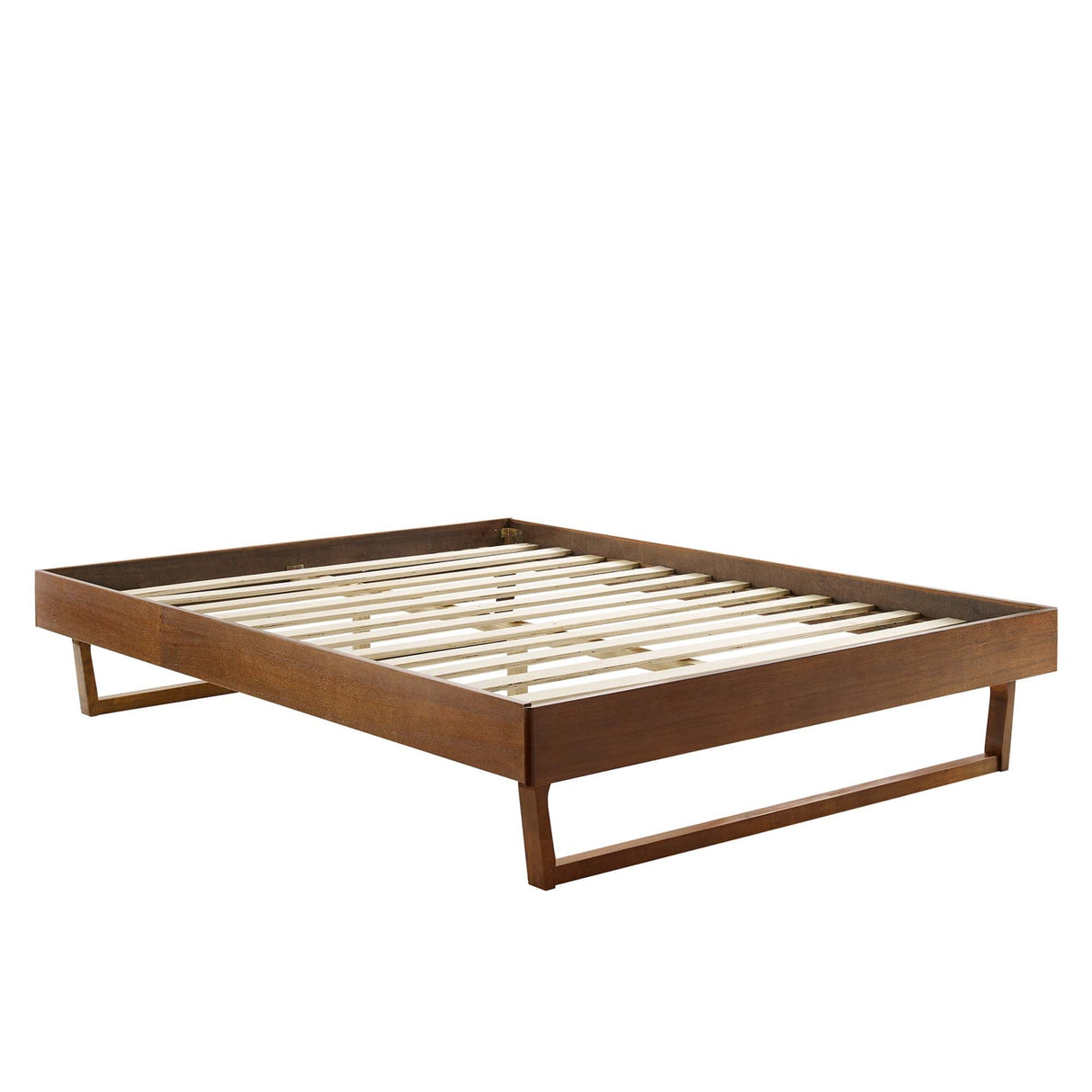 Mid-Century Wood Platform Bed Frame