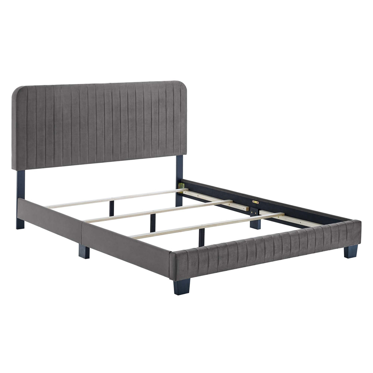 Channel Tufted Performance Velvet Bed