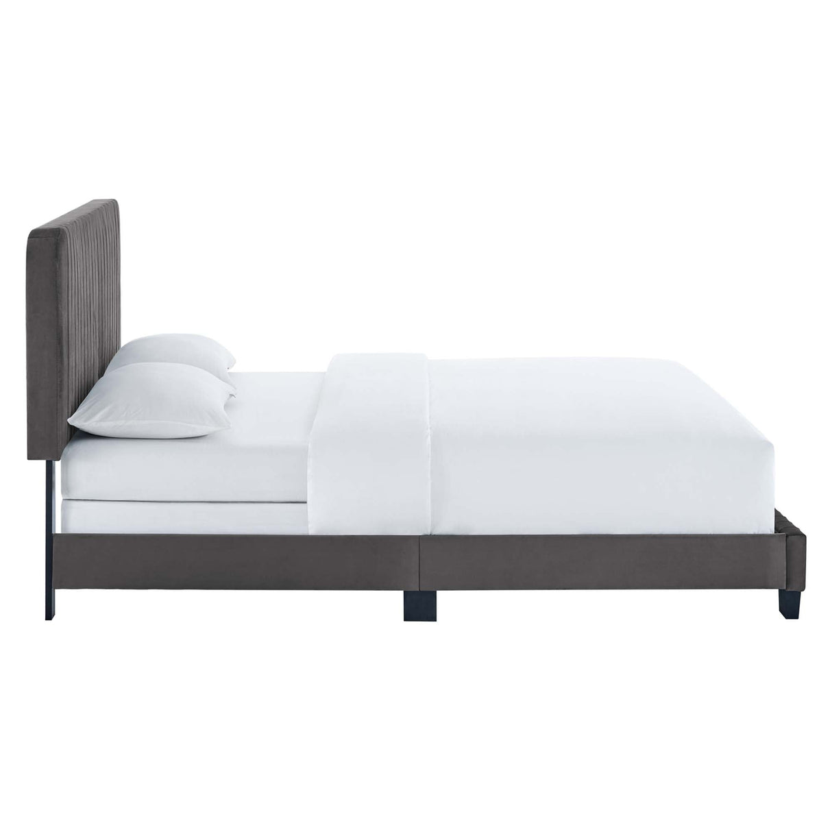 Channel Tufted Performance Velvet Bed