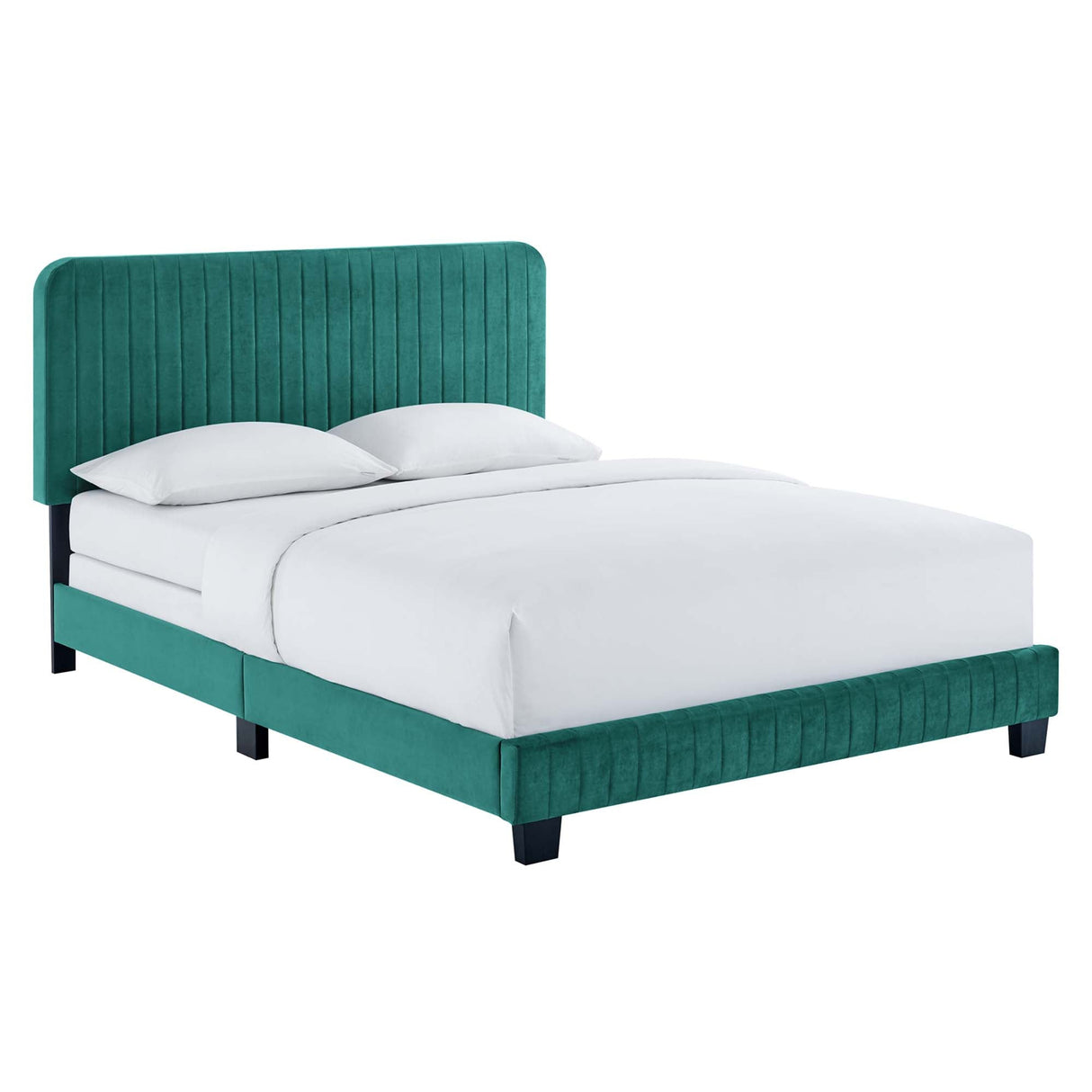 Channel Tufted Performance Velvet Bed