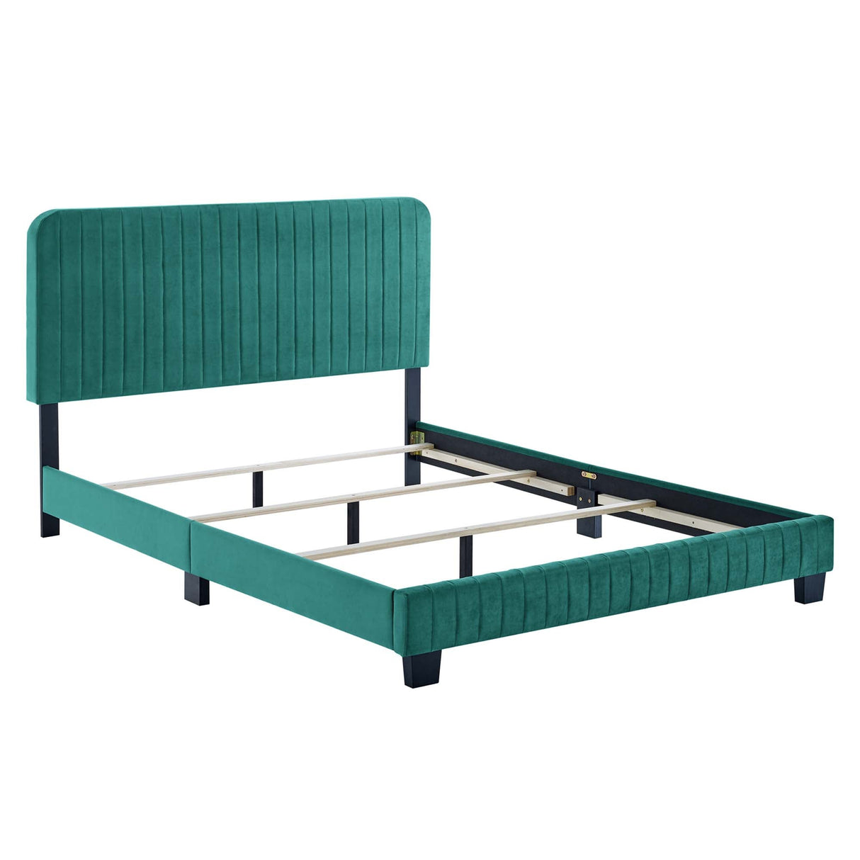 Channel Tufted Performance Velvet Bed