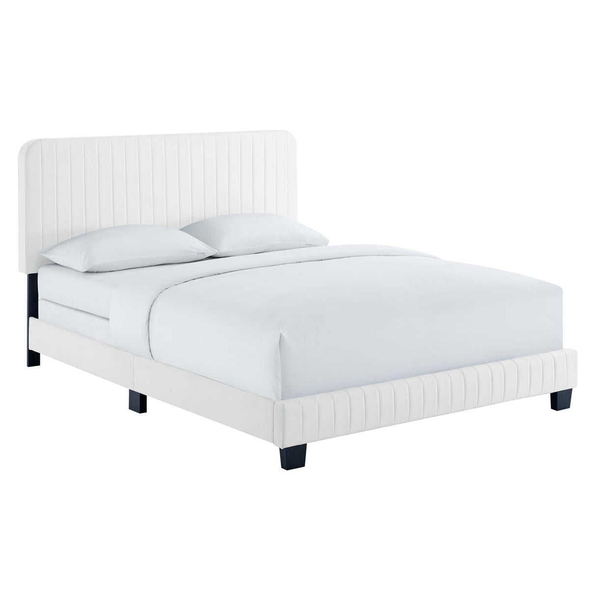 Channel Tufted Performance Velvet Bed