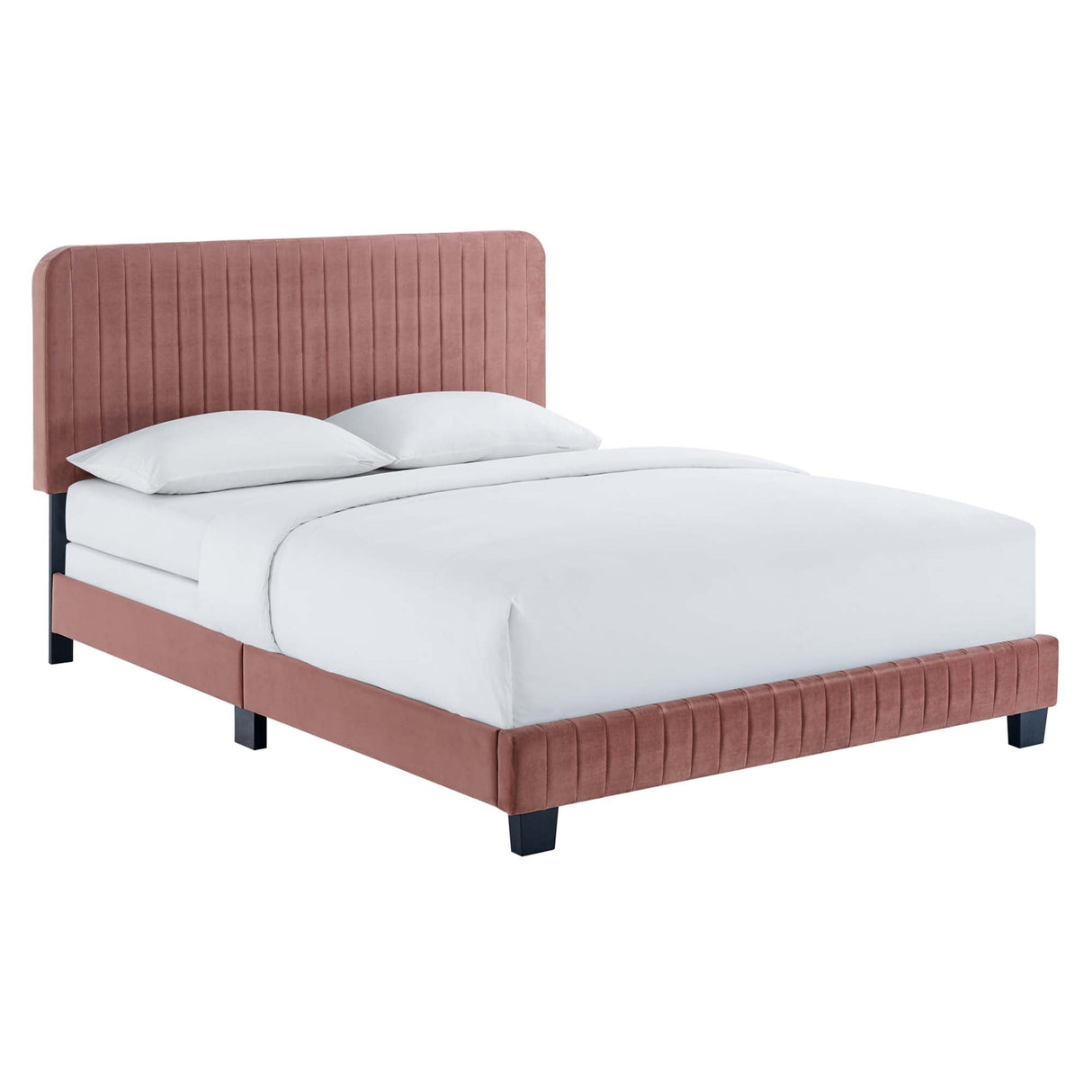 Channel Tufted Performance Velvet Bed