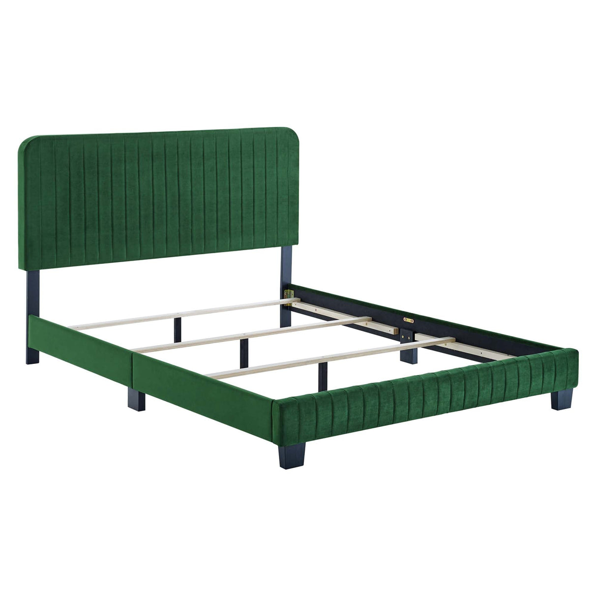 Channel Tufted Performance Velvet Bed