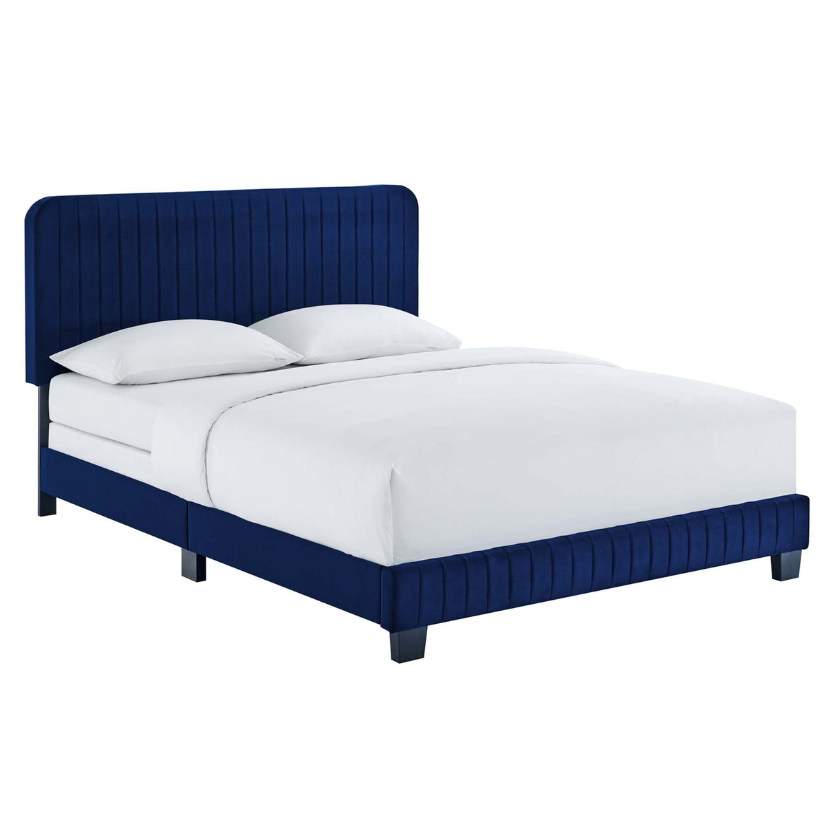 Channel Tufted Performance Velvet Bed