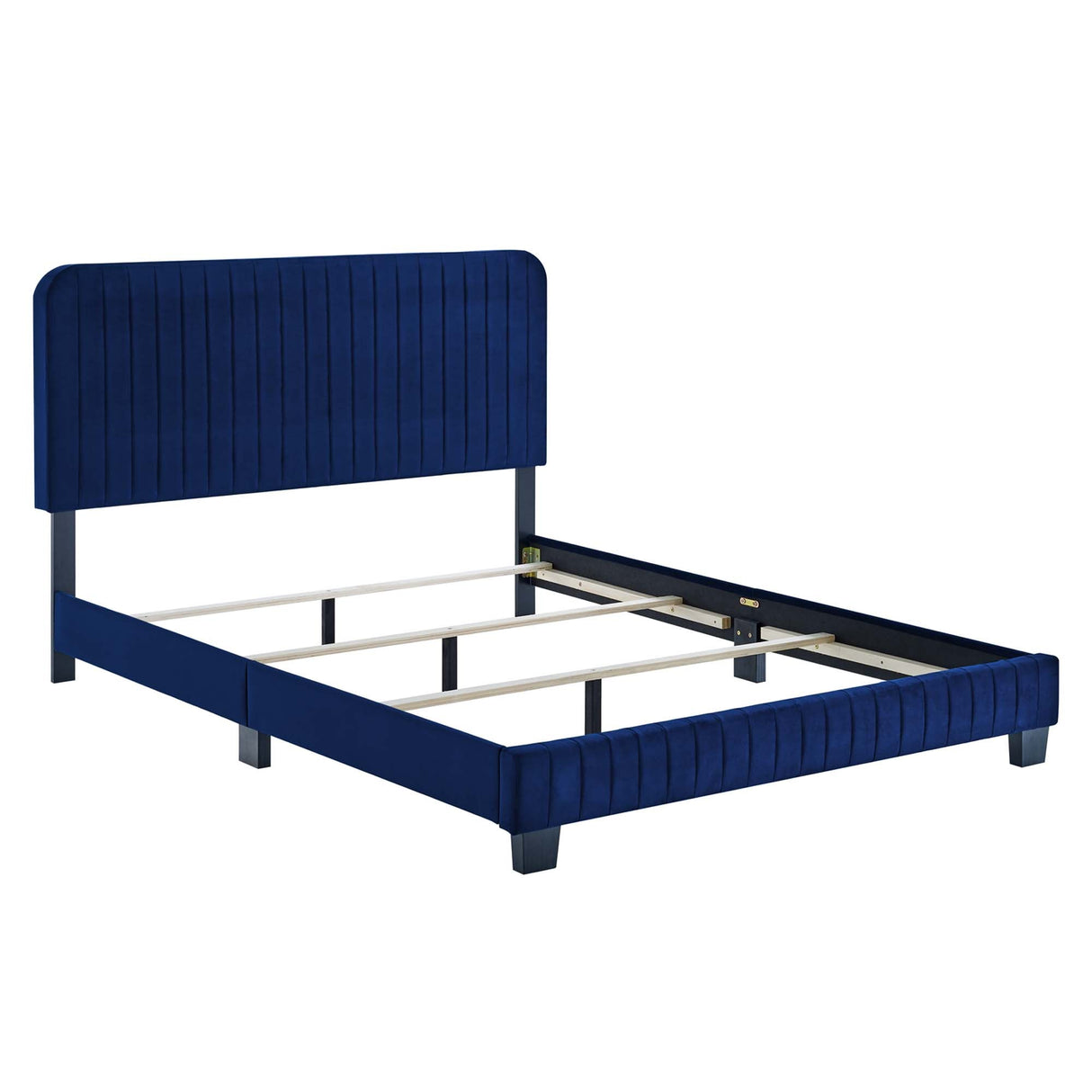 Channel Tufted Performance Velvet Bed