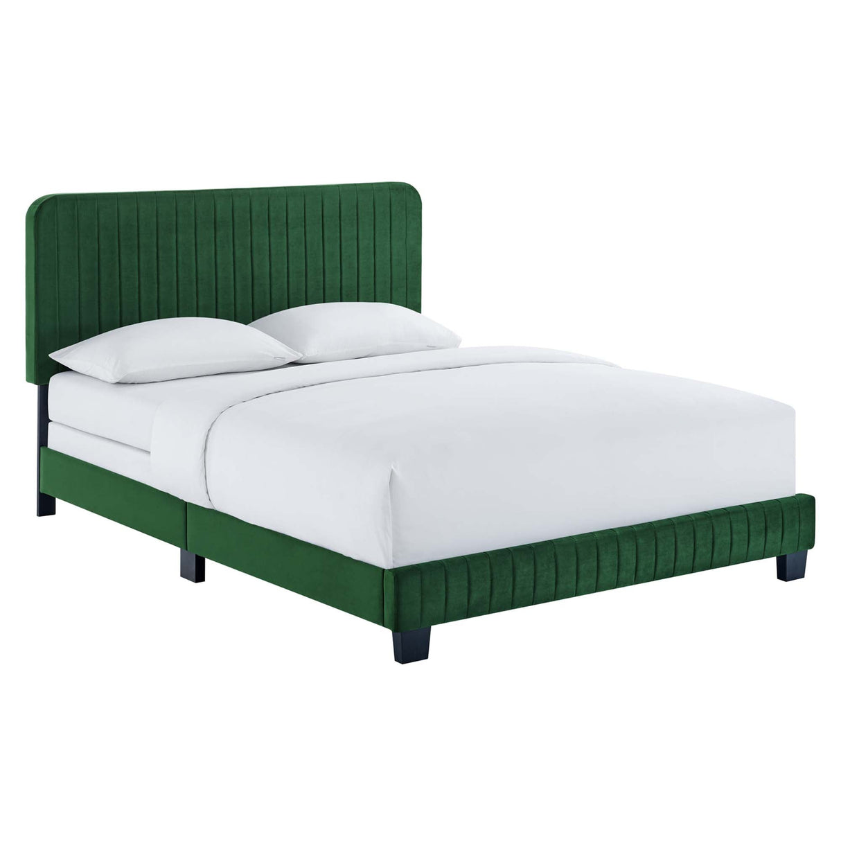 Channel Tufted Performance Velvet Bed